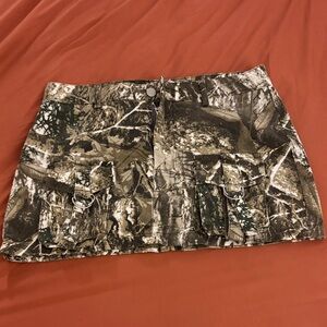 Camouflage Cargo Mini Skirt - Green/Brown